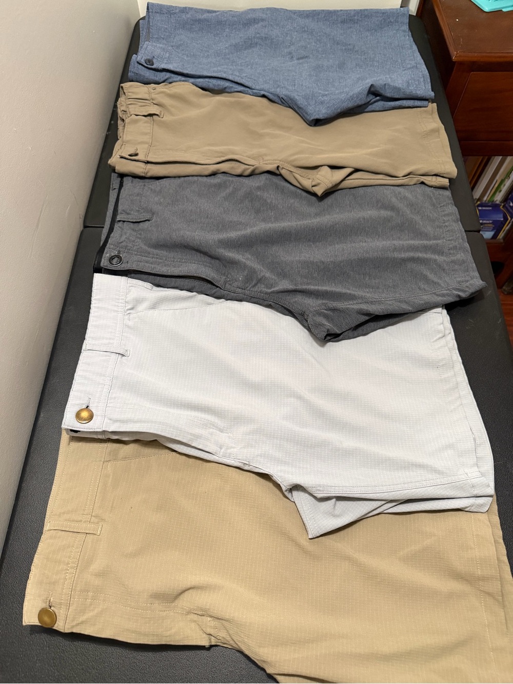 Men's Chino & Khaki Shorts Pack - Blue, Tan, Gray, Light Gray, Khaki